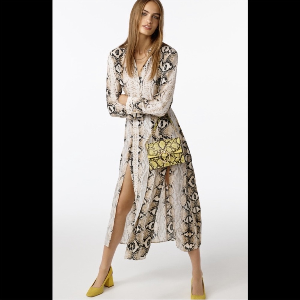 Topshop Midi Snakeskin Print Dress Size 6 NWT